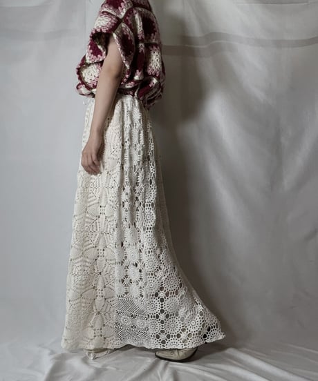 【RE;CIRCLE】 RE Granny Knit×Lace S/S One-piece/210917-010