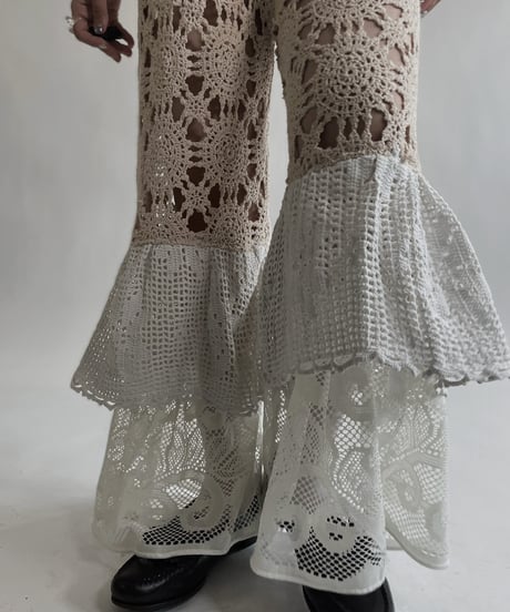 【RE;CIRCLE】 RE Crochet Lace Tiered Pants / 220526-025