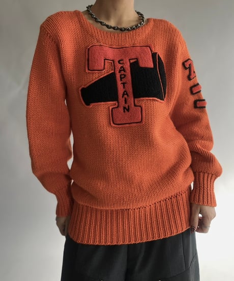 【USED】 Vintage Wool Lettered Knit Top/241130-024