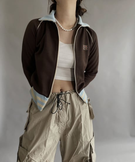 【USED】 DKNY Zip-up Top Brown / 230128-026