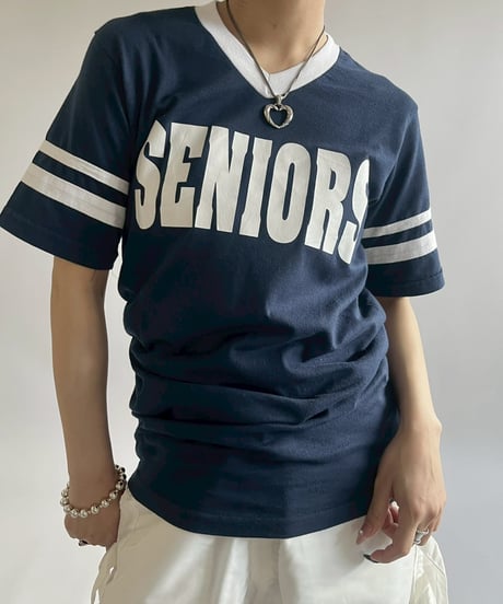 【USED】 V-Neck Seniors Ringer T-Shirt /250503-004