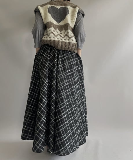 【USED】 heart Design Acrylic Knit Vest/ 231021-009