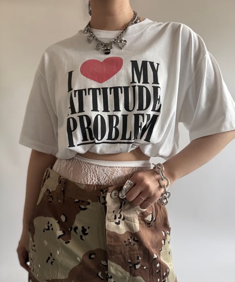 【USED】 80~90's I ♡ MY ATTITUDE PROBLEM T-Shirt / 250614-005