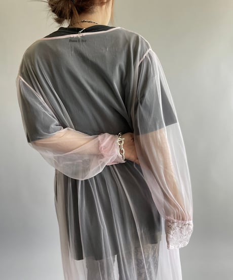【USED】 Lace Patterned Sheer Long One-Piece/241006-018