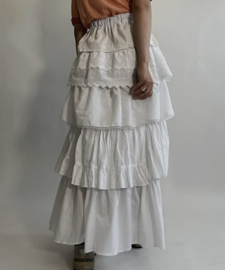 【RE;CIRCLE】 RE Tiered skirt / 220716-009