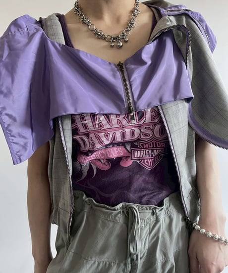 【USED】 Check Pattern Gimmick Hooded Vest / 250526-015
