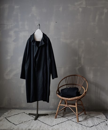 【RE;CIRCLE】 RE 1950s Flench Linen Coat  BLACK / 221031-006