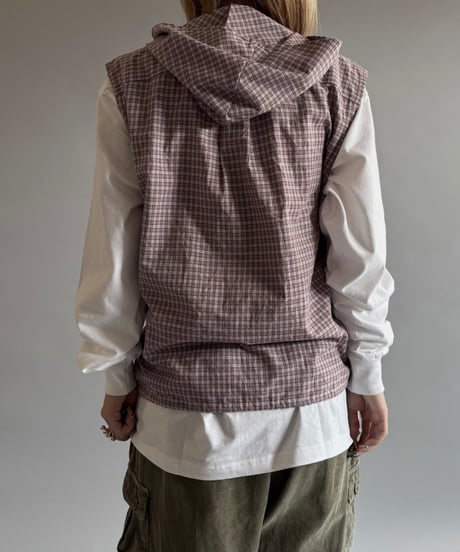 【RE;CIRCLE】 Stencil N/S Hooded Check Shirt  /  250911-002