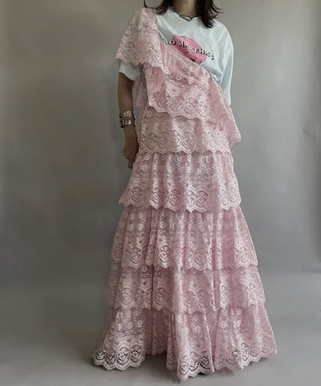 【USED】 Flower Pattern Sleeveless  Poly Tiered One-piece / 230520-008