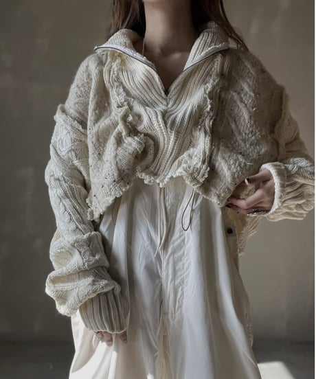 【RE;CIRCLE】 RE Alan Knit Short Top/220212-027