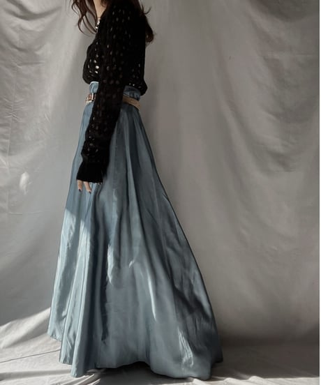 【USED】 Poly Long Skirt made in USA ② / 220107-007