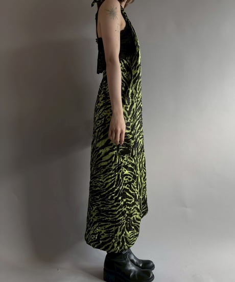 【USED】 GANNI Zebra Pattern Halter Neck One-Piece  /251004-027