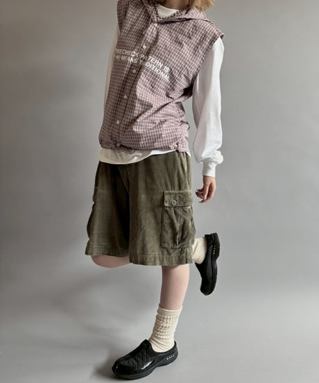 【RE;CIRCLE】 Stencil N/S Hooded Check Shirt  /  250911-002
