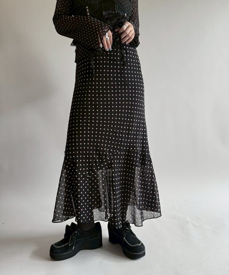 【USED】 Dot Pattern Long Skirt  /250412-007