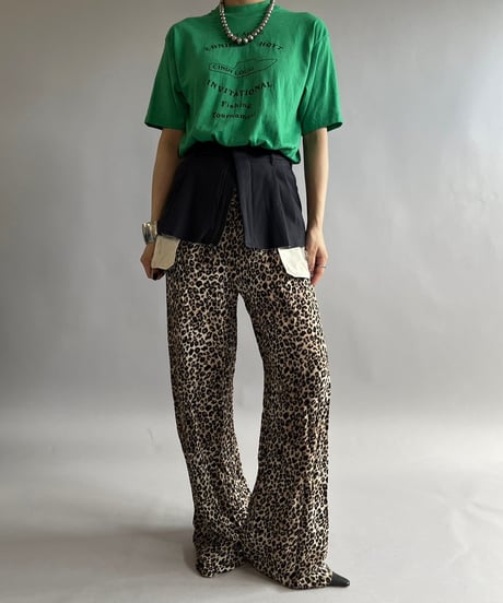 【USED】70~80's Flock Print T-Shirt /240824-049