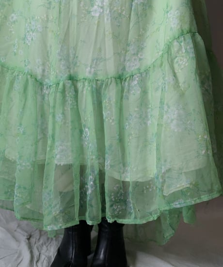 【USED】 Flower Patterned See-through N/S Dress/210714-033