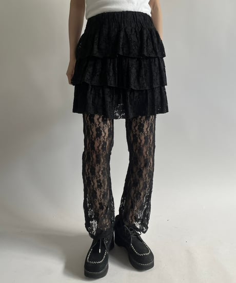【USED】 Lace Pattern Flare Pants /250213-010