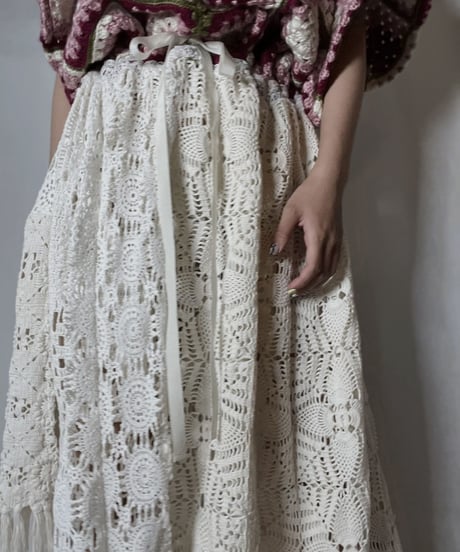 【RE;CIRCLE】 RE Granny Knit×Lace S/S One-piece/210917-010