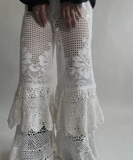 【RE;CIRCLE】 RE Crochet Tiered Pants / 220623-029