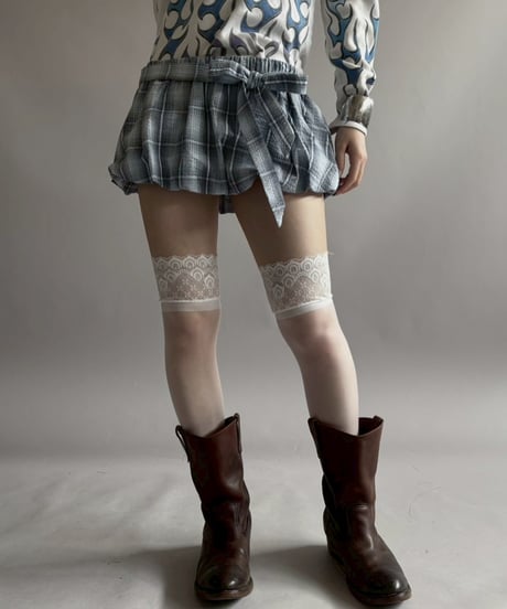 【USED】 Check Pattern Balloon Hem Skirt /260418-022