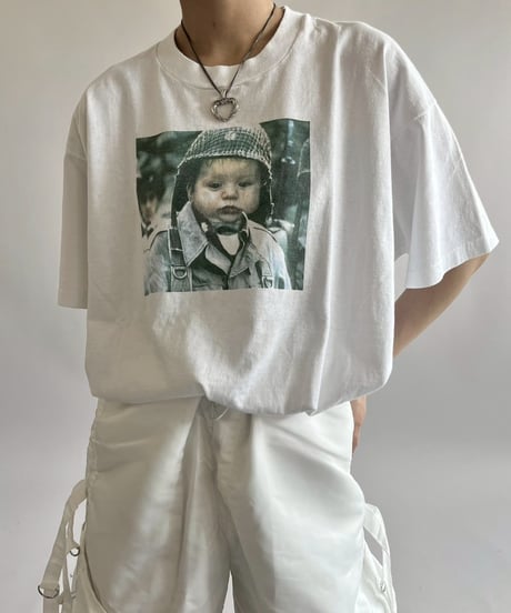 【USED】 Made in USA 80~90's Screen Stars Vest Person Print T-Shirt /250503-001