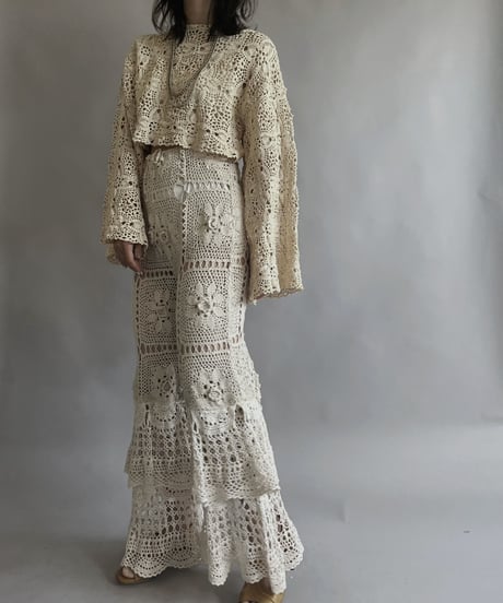 【RE;CIRCLE】 RE Crochet Lace Top / 230504-014
