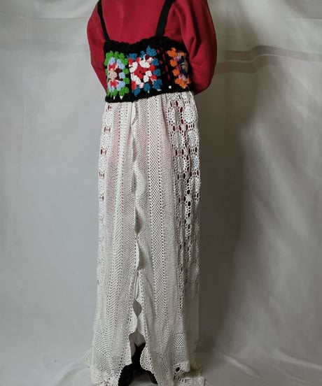 【RE;CIRCLE】 RE Granny Knit×Lace N/S One-piece②/210917-009