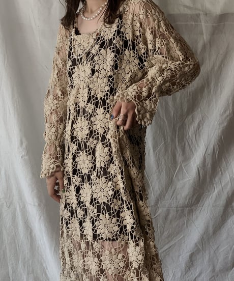 【RE;CIRCLE】 RE Crochet Lace Dress④/210421-004