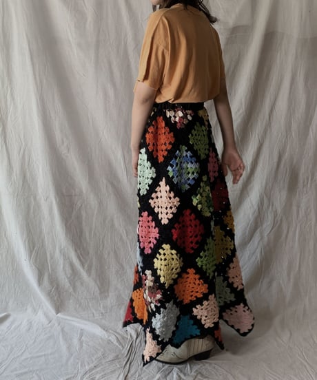 【RE;CIRCLE】 RE Granny Knit Long Skirt①/210421-013