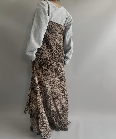 【USED】 Made in USA L/S Leopard Patterned Camisole One-Piece/ 231021-005