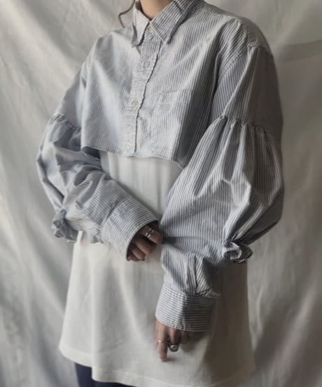 【RE;CIRCLE】  Gather Sleeve Short Shirt②/210303-037