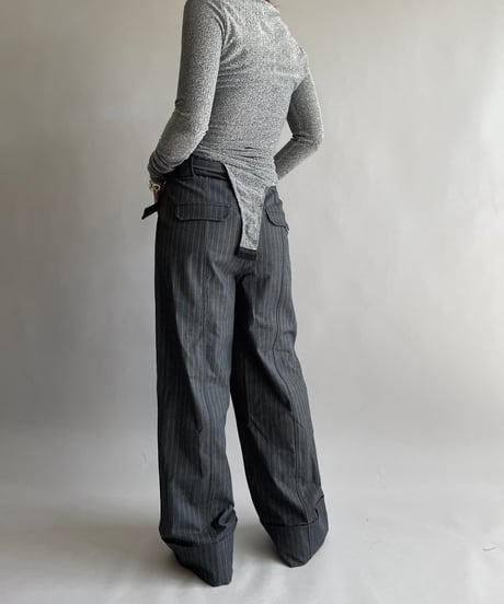 【USED】 Dead Stock GANNI Stripe Patterned Slacks Pants / 241006-022