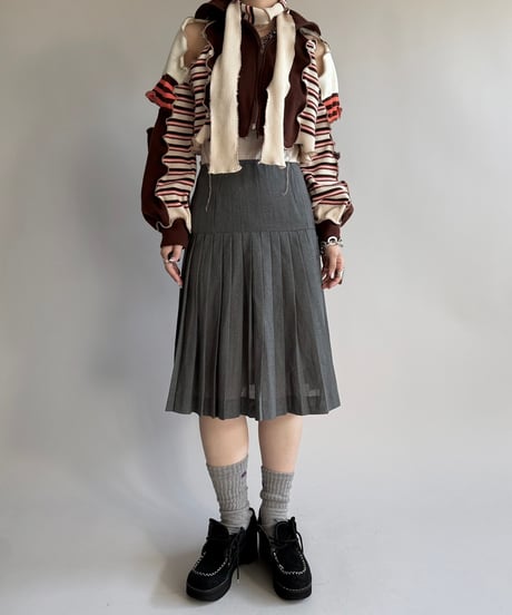【RE;CIRCLE】 RE Mellow Zip Up Knit Top + Muffler  /  250123-001