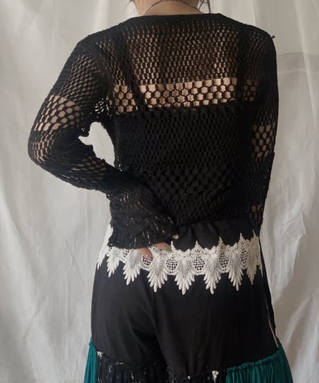 【USED】  L/S Crochet Knit Top/210407-008