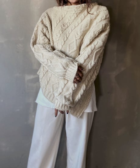 【RE;CIRCLE】Diagonal Cable Knit / 201112-019