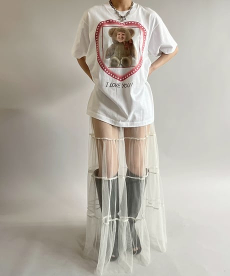 【USED】  Made in USA 90's Screen Stars Vest I LOVE YOU T-Shirt/250510-035
