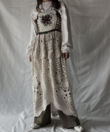 【RE;CIRCLE】 RE Granny × Crochet N/S One-piece②/211014-018