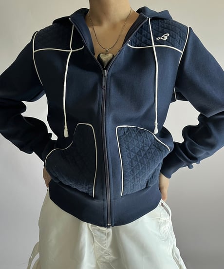 【USED】 Zip Up Hoodie Jersey Top /241207-037