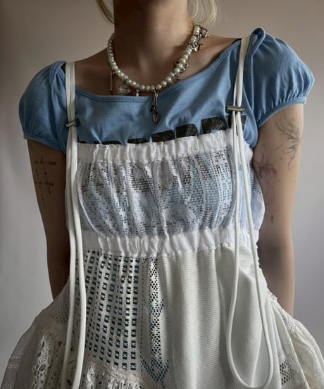 【RE;CIRCLE】RE Crochet Lace Patch work Camisole One-Piece Middle/250731-005