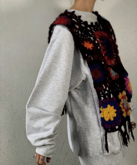 【RE;CIRCLE】 Granny Knit Poncho ① /210125-003