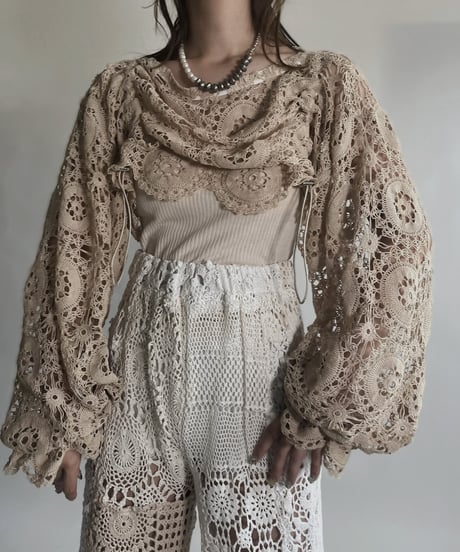 【RE;CIRCLE】 RE Crochet Cord Top / 220623-015