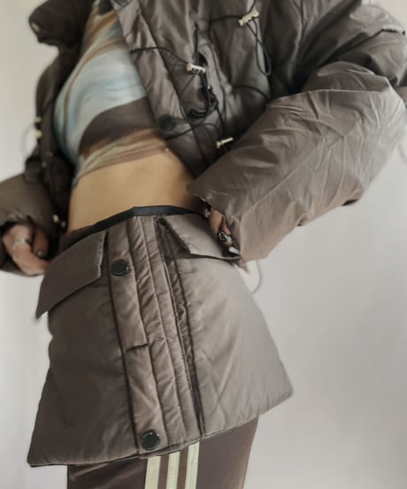【RE;CIRCLE】 RE Draw Code Short Down Brown×Black + Sacoche / 221215-009