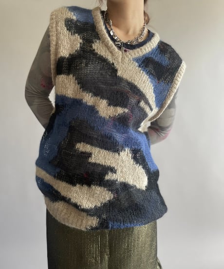 【USED】 Heaven Mohair Knit Vest /241006-013