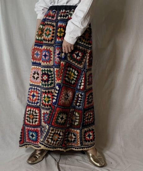【USED】　Granny Knit Long Skirt①/210404-009