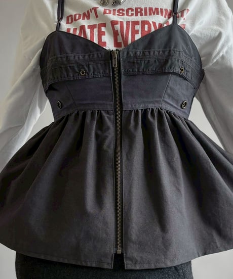 【RE;CIRCLE】 RE U.S Military Rebuild Corset Bustier Navy / 260423-001