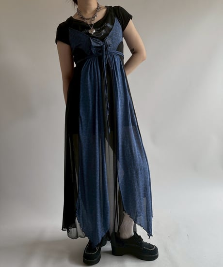 【USED】 Leopard Pattern Sheer Camisole Long One-Piece  / 250705-001