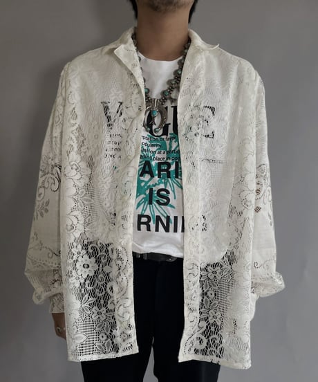 【RE;CIRCLE】 RE Men's Crochet Lace Shirt / 220915-006