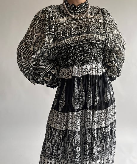 【RE;CIRCLE】 RE Indian Cotton Balloon Sleeved One-piece / 240912-008