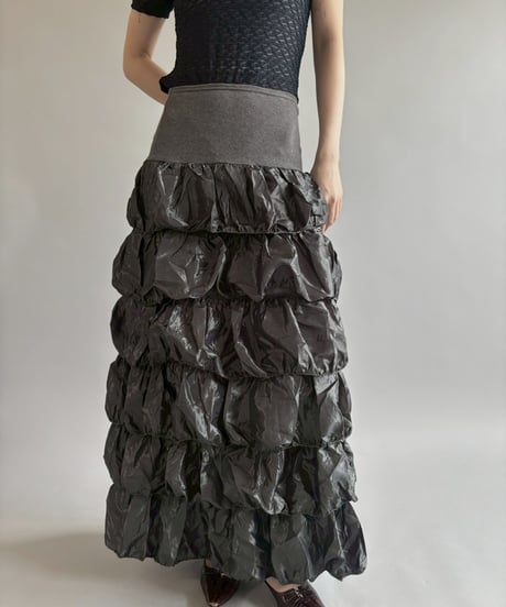 【USED】 Shiny Tiered Skirt /260613-002