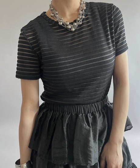【USED】 Patterned S/S Top /240720-020
